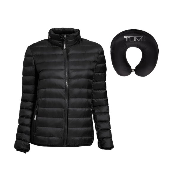 Tumi Pax Down Feather Charlotte Jacket Lightweight Puffer Winter Coat Pillow - M - Picture 13 of 13